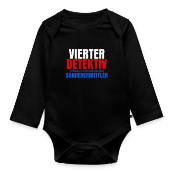 Detektiv - Baby Bio-Langarm-Body - Schwarz - Vorne