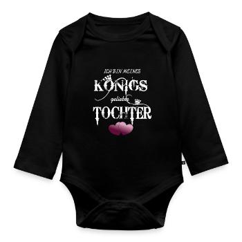 Geliebte Tochter - Baby Bio-Langarm-Body - Schwarz - Vorne