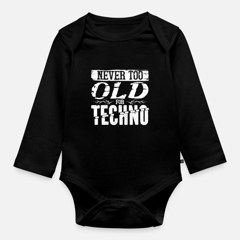 Techno - Baby Bio-Langarm-Body - Schwarz