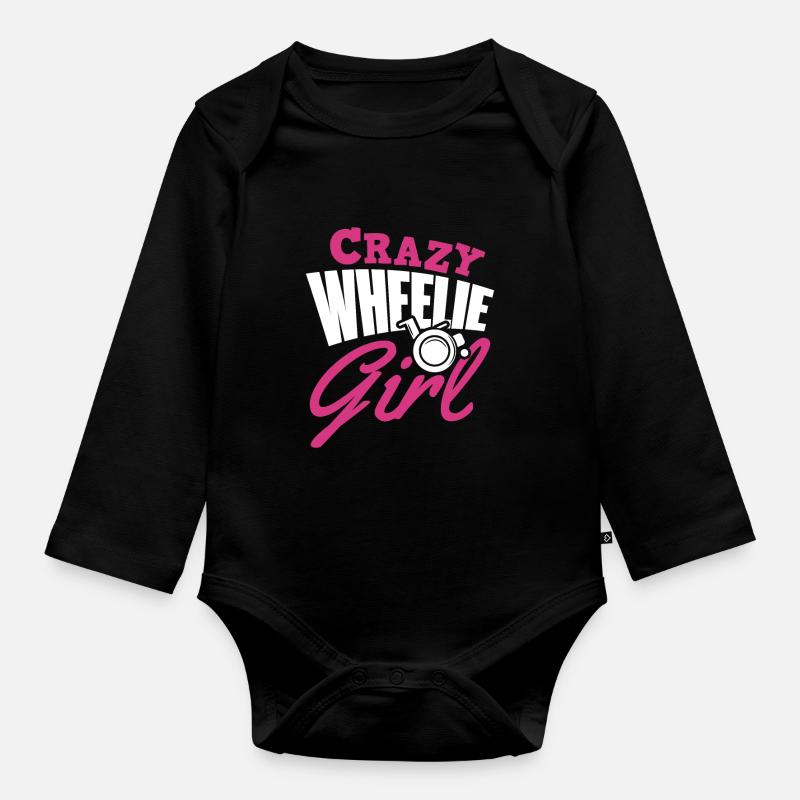 Rollstuhl Mädchen - Baby Bio-Langarm-Body - Schwarz