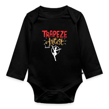trapézistes - Body Bébé bio manches longues - noir - Devant
