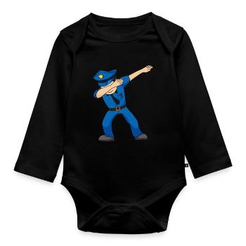 Dabbing Polizei - Baby Bio-Langarm-Body - Schwarz - Vorne