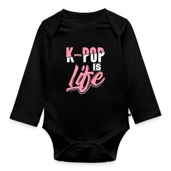 K-Pop - Baby Bio-Langarm-Body - Schwarz - Vorne