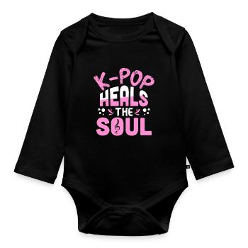 K-Pop - Baby Bio-Langarm-Body - Schwarz - Vorne