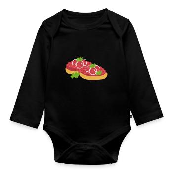 METT BRÖTCHEN LUSTIGE GESCHENKIDEE - Baby Bio-Langarm-Body - Schwarz - Vorne