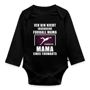 Die Fußball Mama Torhüter Geschenkidee Torwart - Baby Bio-Langarm-Body - Schwarz - Vorne
