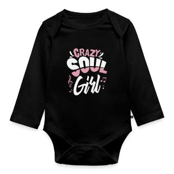 Soul Musik Mädchen - Baby Bio-Langarm-Body - Schwarz - Vorne