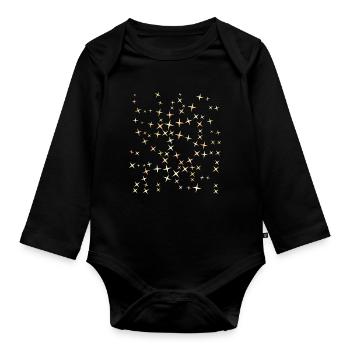 Joyeuses étoiles de Noël - Body Bébé bio manches longues - noir - Devant