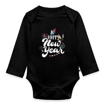 Bonne année non. 39 - Body Bébé bio manches longues - noir - Devant