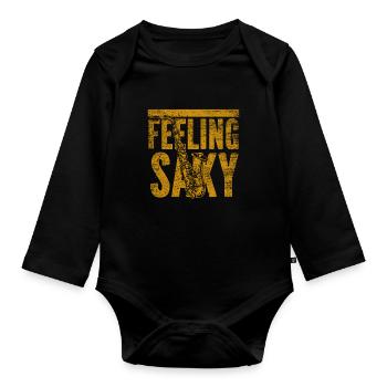 Saxophon - Baby Bio-Langarm-Body - Schwarz - Vorne