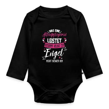Altenpflegerin - Baby Bio-Langarm-Body - Schwarz - Vorne