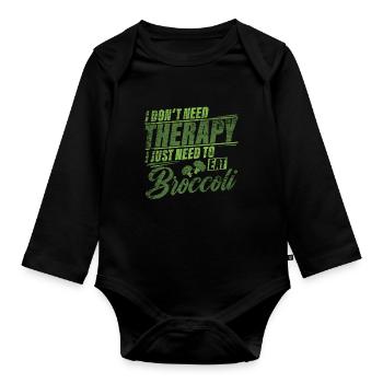 brocoli - Body Bébé bio manches longues - noir - Devant