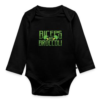 Broccoli fitness - Organic Longsleeve Baby Bodysuit - black - Front