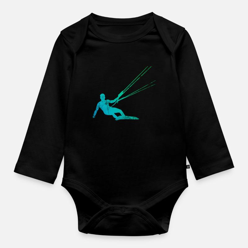 Kitesurf Kiteboarder - Body Bébé bio manches longues - noir