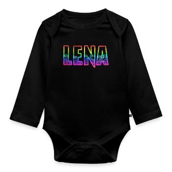 lena rs rainbow - Organic Longsleeve Baby Bodysuit - black - Front
