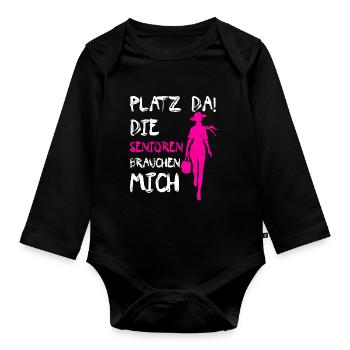 Geriatric nurse - care - Organic Longsleeve Baby Bodysuit - black - Front