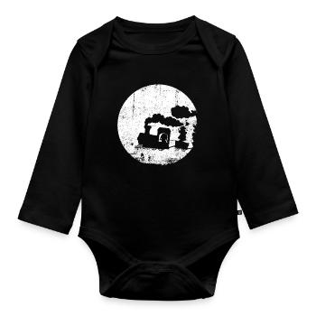 Zug Eisenbahn Eisenbahner trains drivers - Organic Longsleeve Baby Bodysuit - black - Front
