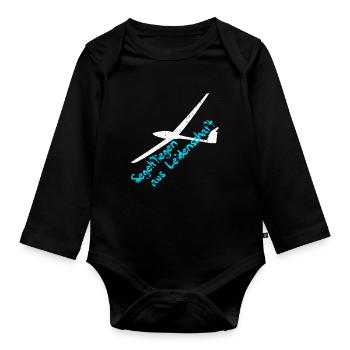 Glider Gliding Pilot - Organic Longsleeve Baby Bodysuit - black - Front