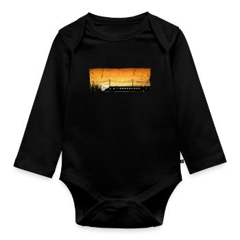 Zug Eisenbahn Eisenbahner trains drivers - Organic Longsleeve Baby Bodysuit - black - Front