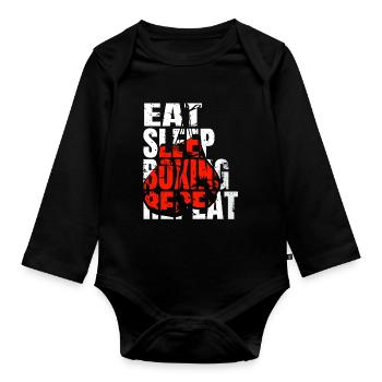 Boxe Boxe Combat Boxe Sparring Boxer Sport - Body Bébé bio manches longues - noir - Devant