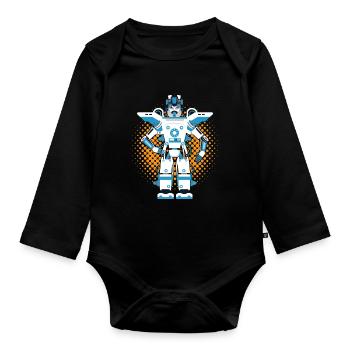 Robots and robotics - Organic Longsleeve Baby Bodysuit - black - Front