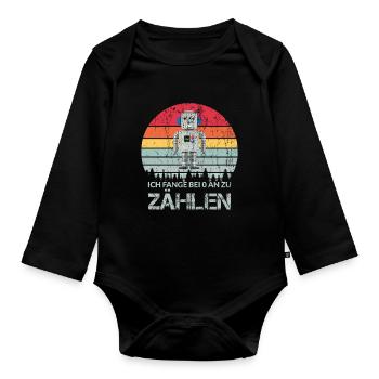 Ich fange bei 0 an zu zählen - Baby Bio-Langarm-Body - Schwarz - Vorne
