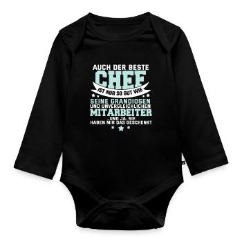 Lustig Chef Boss Mitarbeiter Beruf Spruch Geschenk - Baby Bio-Langarm-Body - Schwarz - Vorne