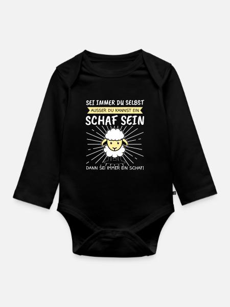 Schaf Schafe Hirte Geschenk - Baby Bio-Langarm-Body - Schwarz