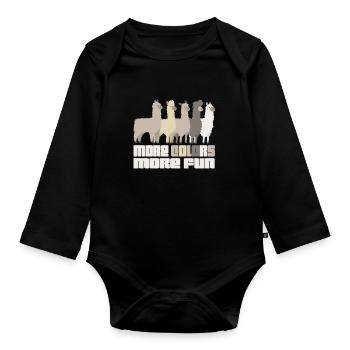 Alpaka Alpaka Alpaka Alpaka Alpaka - Baby Bio-Langarm-Body - Schwarz - Vorne