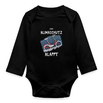 Damit Klimaschutz klappt mit dem Klapprad 20 Zoll. - Baby Bio-Langarm-Body - Schwarz - Vorne