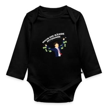 Hoch Die Hände Dividende Aktien Finanzen Geschenk - Baby Bio-Langarm-Body - Schwarz - Vorne