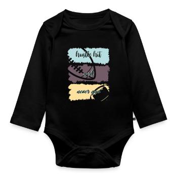 American football - Organic Longsleeve Baby Bodysuit - black - Front