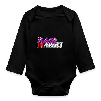 Perfectly imperfect - Organic Longsleeve Baby Bodysuit - black - Front