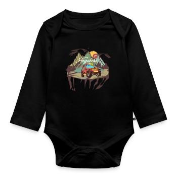 4x4 father's day - Organic Longsleeve Baby Bodysuit - black - Front