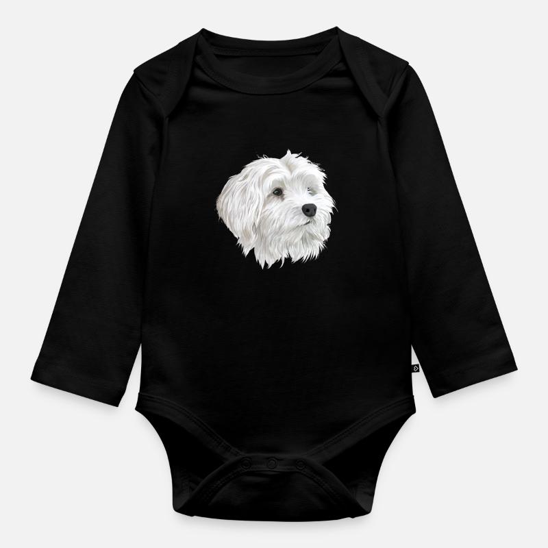 Chien maltais - Body Bébé bio manches longues - noir