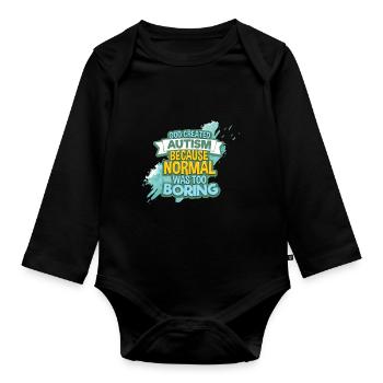 Autismus - Baby Bio-Langarm-Body - Schwarz - Vorne