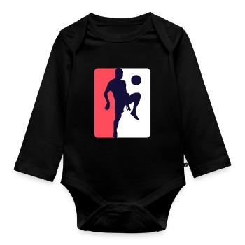 Fußball Logo Verein Fußballer - Baby Bio-Langarm-Body - Schwarz - Vorne