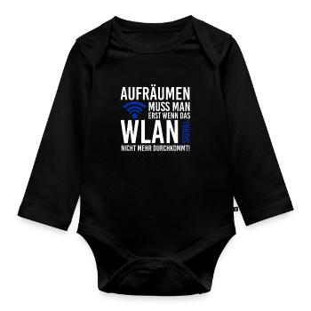 Lustig - Baby Bio-Langarm-Body - Schwarz - Vorne