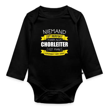 Chorleiter Dirigent Sänger Geschenk & Komponist - Baby Bio-Langarm-Body - Schwarz - Vorne