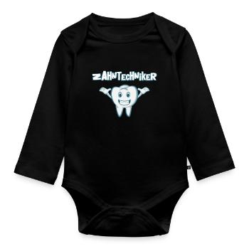 Zahntechnik Zahntechniker - Baby Bio-Langarm-Body - Schwarz - Vorne