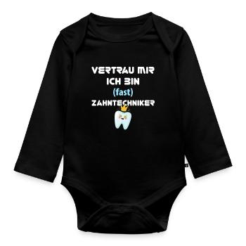 Zahntechnik Zahntechniker - Baby Bio-Langarm-Body - Schwarz - Vorne