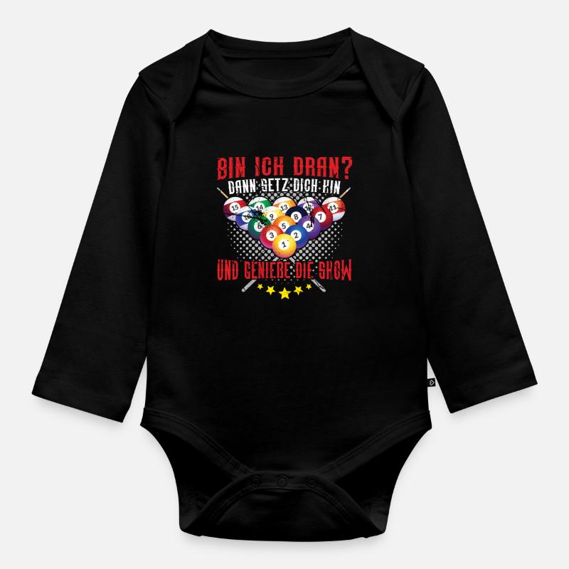 Billard - Body Bébé bio manches longues - noir