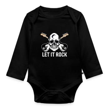 Rock Music - Body Bébé bio manches longues - noir - Devant