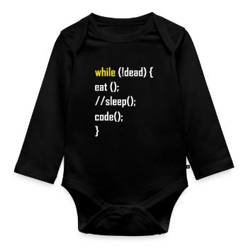 Programmierer Programmieren Geschenk - Baby Bio-Langarm-Body - Schwarz - Vorne