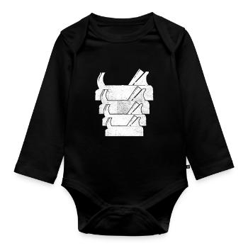 Rétro menuisier menuisier outil - Body Bébé bio manches longues - noir - Devant