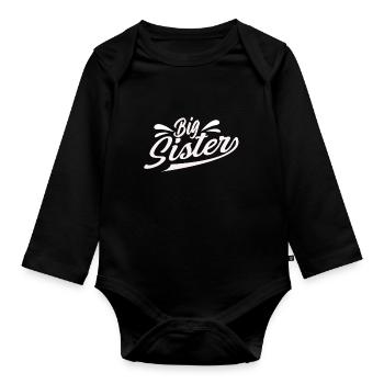 Grande soeur - Body Bébé bio manches longues - noir - Devant