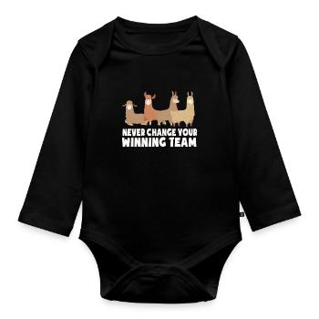 Alpaca alpaca alpaca alpaca - Organic Longsleeve Baby Bodysuit - black - Front