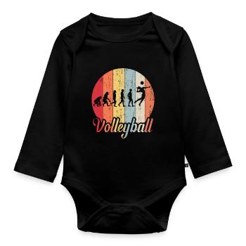 évolution volley-ball - Body Bébé bio manches longues - noir - Devant