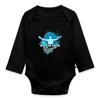 water polo - Organic Longsleeve Baby Bodysuit - black - Front