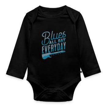 Blues - Body Bébé bio manches longues - noir - Devant